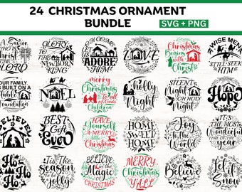 Paquete de adornos navideños SVG/ Paquete svg de invierno/ Navidad svg/ Invierno svg/ Santa svg/ Cita de Navidad svg/ Muñeco de nieve SVG/ Vacaciones SVG