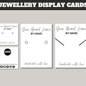 Plantilla de tarjeta de exhibición de joyería editable/ Tarjetas de exhibición de aretes imprimibles/ Plantilla de tarjeta de exhibición de joyería personalizada/ Plantilla de empaque de aretes