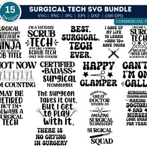 Pacchetto SVG di tecnologia chirurgica/Tecnologo chirurgico Svg/Assistente chirurgo SVG/Apprezzamento SVG/Attenzione Svg/Svg chirurgico/Pacchetto Png medico