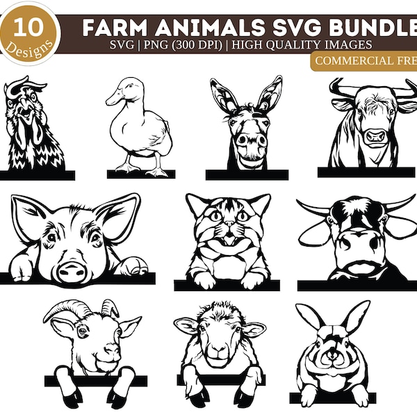 Farm Animal Svg - Etsy