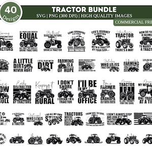 Trator SVGBundle| Arquivo de corte SVG do fazendeiro | Fazenda SVG| Campo | Trator Agrícola Svg
