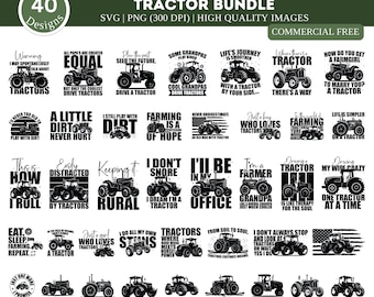 Tractor SVGBundle| Farmer SVG Cut File| Farmhouse SVG| Country Side| Farm Tractor Svg