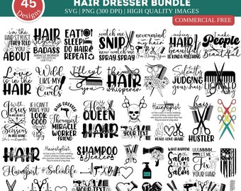 Hairdresser SVG PNG Bundle| Hairstylist Svg| Barber Tools Png| Floral Hairdresser Png| Funny Hairdresser Svg| Cosmetologist Svg