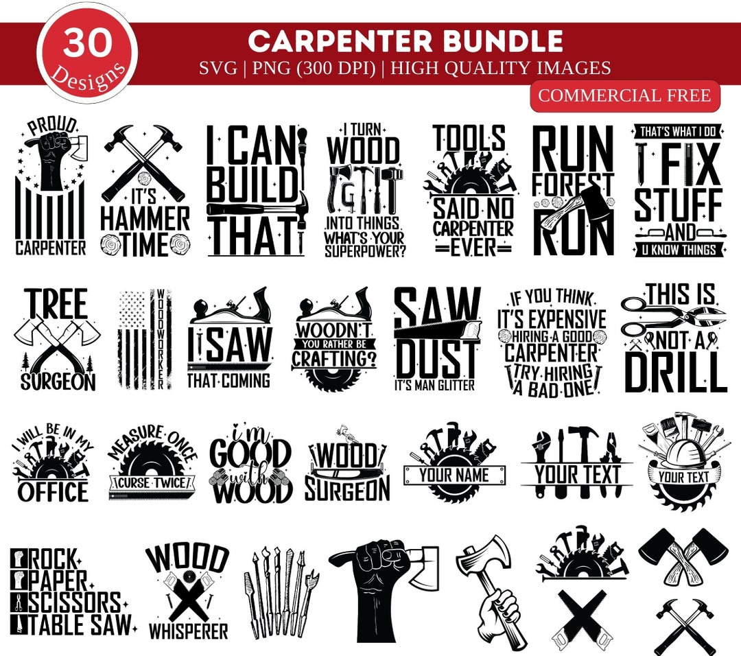 Carpenter SVG Bundle| Carpenter PNG Bundle| Carpenter Skull Svg ...