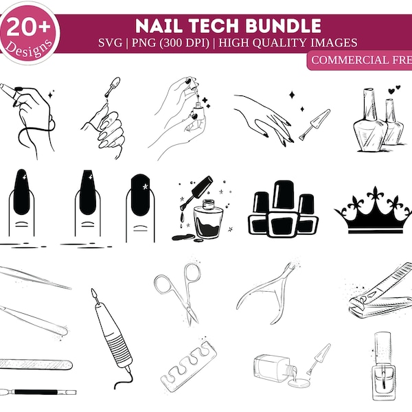 Nail Tech SVG Bundle| Nail Artist Svg Files| Nails Svg| Beauty Svg| Beauty Artist Svg| Nail Polish Svg| Nail Artist Clipart Png