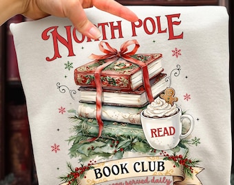 North Pole Readers Club png, kerstman png (digitale download)