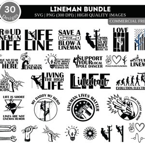 Lineman SVG PNG Bundle/ Lineman Electrician Svg/ Power Linemen Svg/ Lineworker Camisa Svg/ Power Pole Svg/ Apoye a su bailarín de polo local Svg