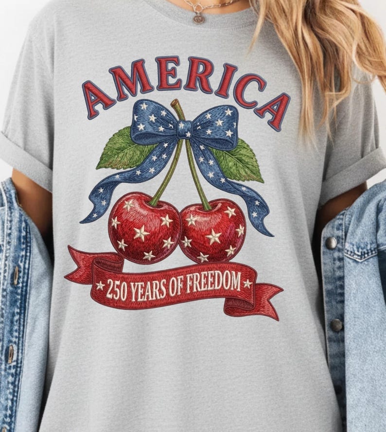 Retro Cherry America Coquette PNG, 4th of July Png, America Checkered ...