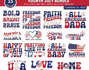 4th of July SVG Bundle| July 4th svg| Fourth of July svg| America svg| USA Flag svg| Independence Day Svg| American The Land Of The Free