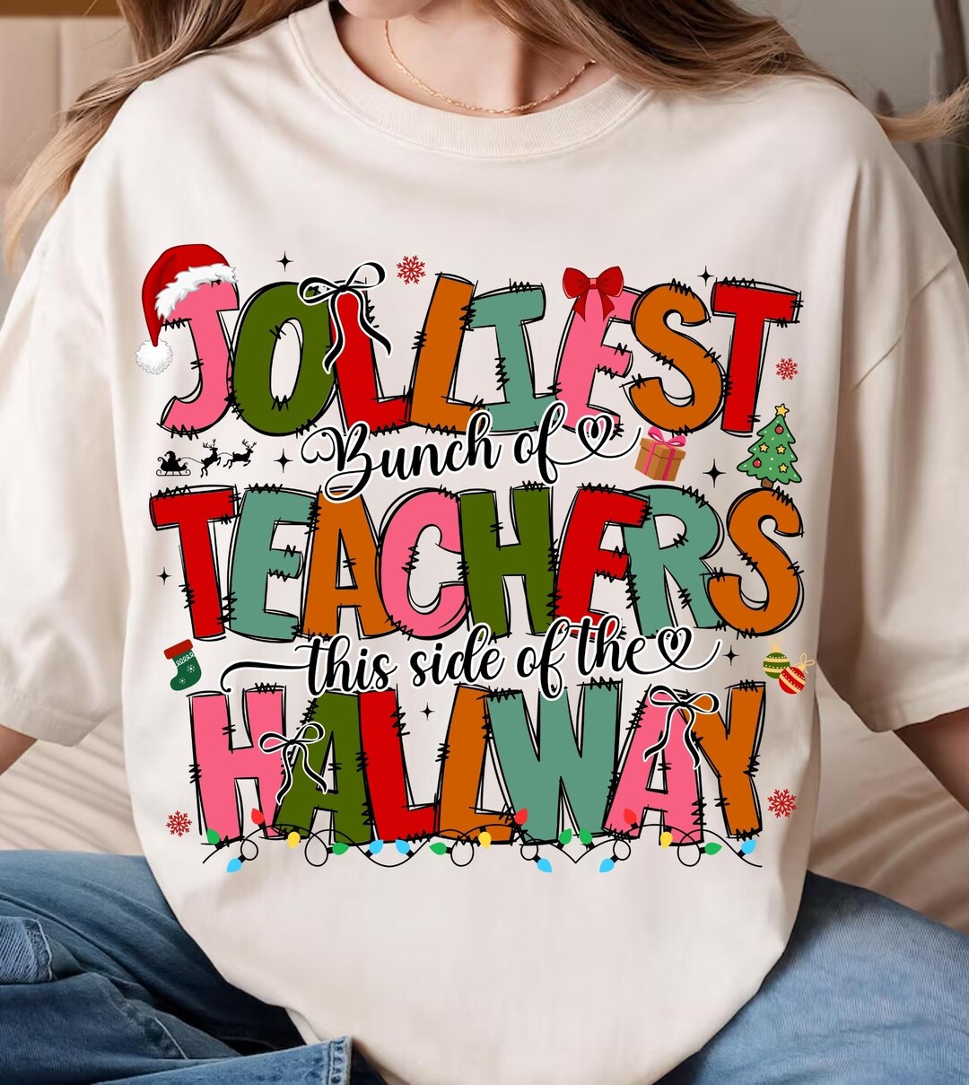 Christmas Teacher Png, Jolliest Bunch of Teachers Png, Funny Teacher ...