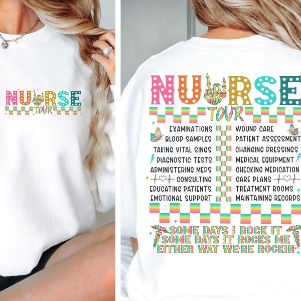 Retro Nurse Tour PNG| Trendy Nurse Life Png| Some Days I Rock it png| Cool Nurse Gift| Funny Nurse Shirt| Nurse stuff png| Nurse doodles png