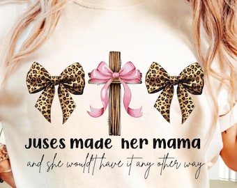 Christian Mama Fall Png, Jesus Made Her A Mama Png, Coquette Christian Fall Png Shirt Sublimation Design (Digital Download)