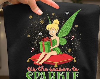 Funny Christmas Tis The Season To Sparkle Png, Trendy Cartoon Family Xmas Png, Fairy Character Sublimation, Magic Kingdom Christmas
