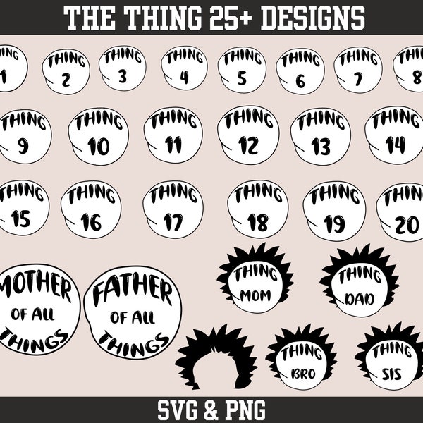 Thing 1 Thing 2 SVG Bundle Cut File| Thing Svg| Thing Mom Svg| Thing Dad Svg| Thing Clipart| Thing Cut File| Thing Cricut| Thing Silhouette