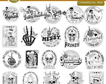Snarky Skulls SVG PNG Designs Bundle| Sarcastic svg Bundle designs | Funny skeleton svg| skeleton svg| Sassy Bundle svg| Adult humor svg png