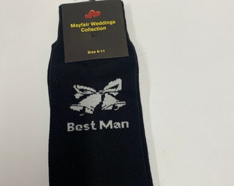 Chaussettes de mariage noires pour homme, tailles 6-11