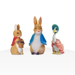 Peter Rabbit Beatrix Potter Peter, Flopsy and Jemima Hand Painted resin cake toppers