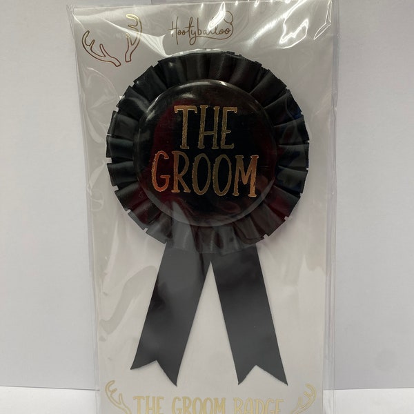 Groom. Groom Badge. Groom Rosette. Stag Do. Wedding Party. Groom Accessories. Groom Gift. Stag Party. Groom Accesories.