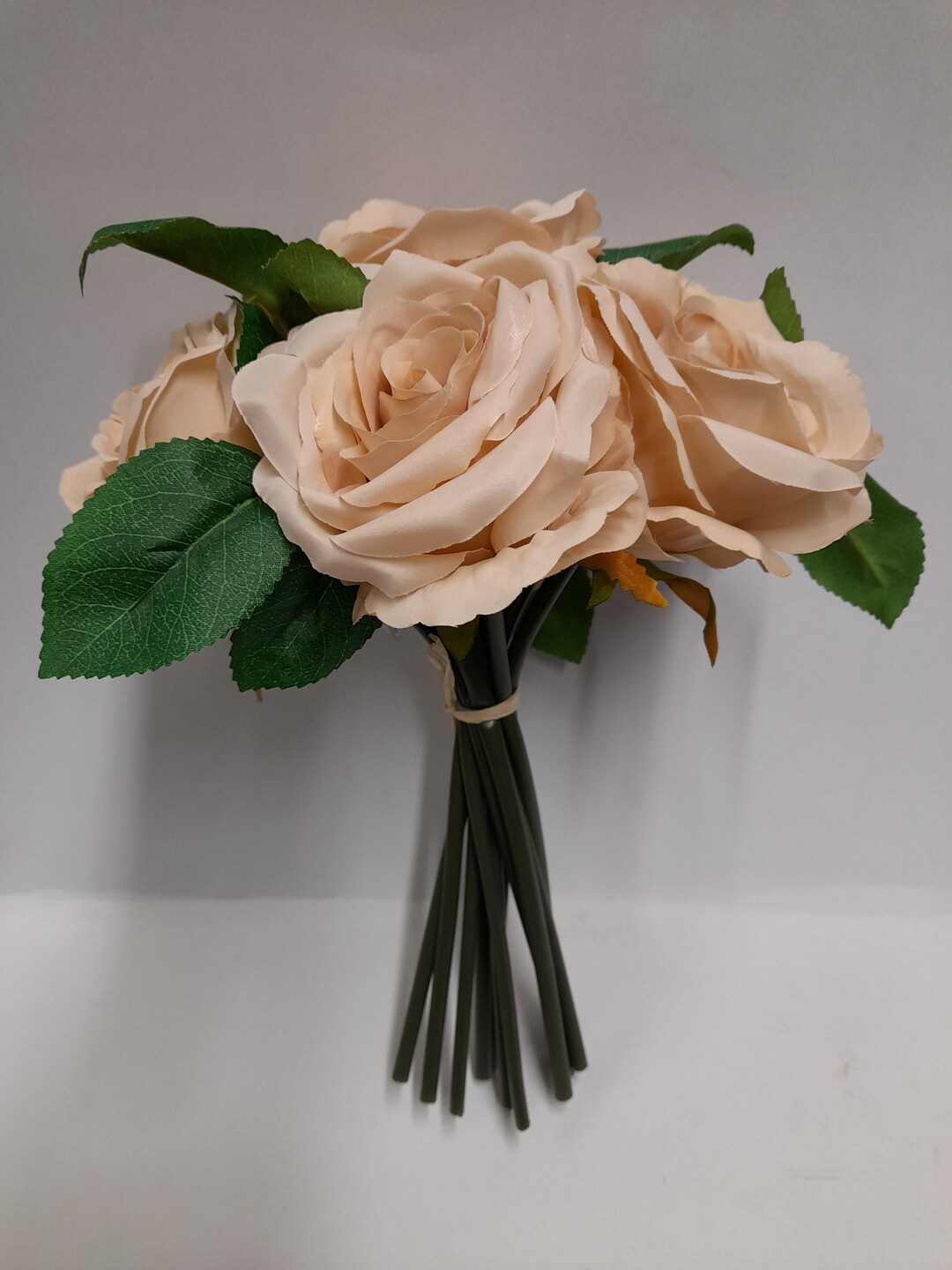 Champagne Tea Rose Bouquet: Realistic Artificial Flower Arrangement - Etsy