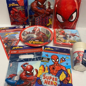 Spiderman Party Supplies: Tableware, Masks, Stickers & Balloons