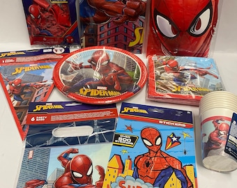 Spiderman Partywear. Spiderman Tablewear. Spiderman Party. Spiderman. Spiderman Plates. Spiderman Napkins. Spiderman Cups. Spiderman Balloon