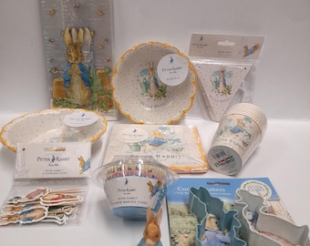 Peter rabbit beatrix potter partyware plates cups napkins bunting cake toppers the original easter bunny easter rabbit officially licensed.