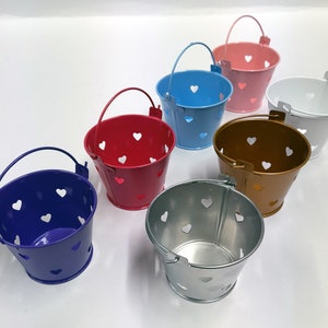 Colored Metal Buckets, Seasonal Display Bucket