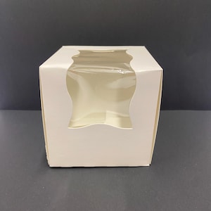 White Cupcake Box with Window & Insert - Pack of 10