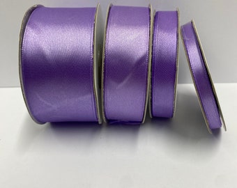 Rotoli di nastro di raso color lavanda da 25 metri nelle misure 6 mm, 12 mm, 25 mm, 38 mm. Monofacciale con texture diversa su ciascun lato. Ottimo rapporto qualità/prezzo (004)