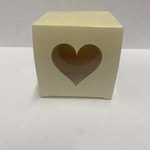 Pack of 10 ivory cupcake boxes ivory heart cupcake box cupcake box cake box cupcakes baking cakes wedding anniversary birthday birthday cake