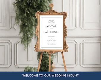 Wedding Welcome sign Template, Editable poster, Modern Wedding Signs, Editable Canva Template, Wedding Poster, Minimal, Modern Wedding