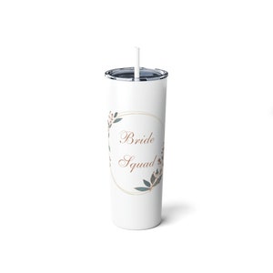 Bride Squad Skinny Steel Tumbler with Straw, 20oz