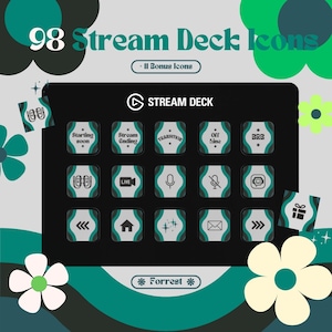 98 Forrest GROOVY Stream Deck Icons | Streamer | Twitch | Discord | Youtube | Streaming Assets | Elgato | Green