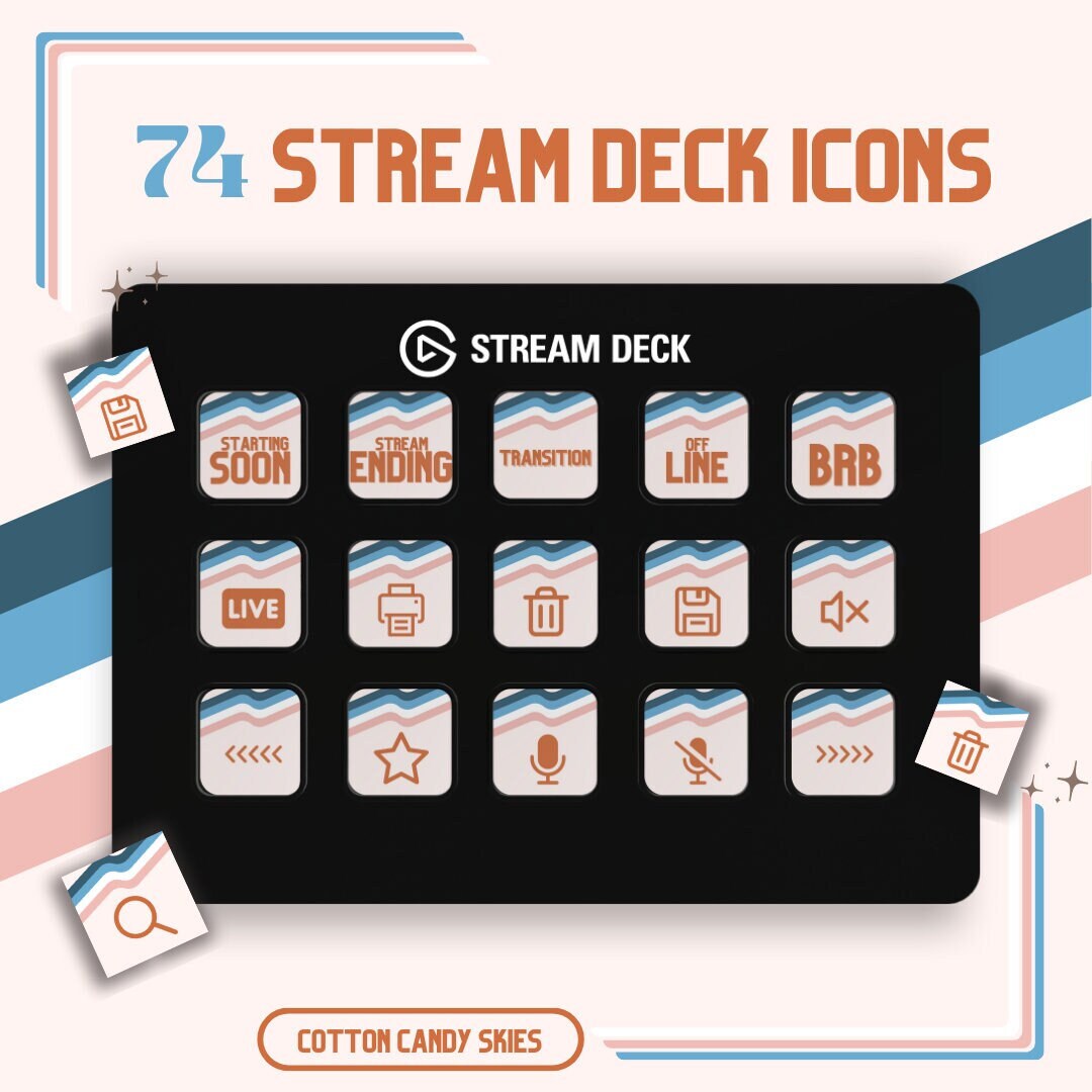 74 “cotton Candy Skies” Stream Deck Icons | Streamer | Twitch | Discord ...