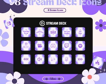 98 Lilac GROOVY Stream Deck Icons | Streamer | Twitch | Discord | Youtube | Streaming Assets | Elgato | Purple