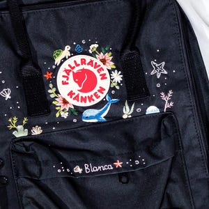Whale Shark Embroidered Kanken Custom, Whale, Turtle Embroidered Backpack, Ocean Vibes Embroidered Fjallraven Kanken, Birthday Gift For Son
