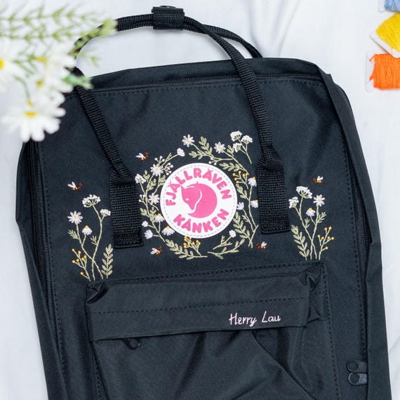 Fjallraven Kanken Backpack Embroidered Flowers, Custom  display picture 1