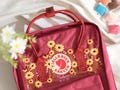 Custom Embroidered Fjallraven Backpack, Sunflower Embroidered Rucksack For Women, Kanken Embroidery Flowers, Bee, Unique Gift for Her product logo