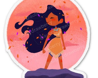 PRE-ORDER Pocahontas Vinyl Sticker for Water Bottles, Tablets – Cartoon Character Art