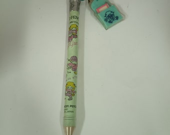 Vintage Jumbo Pencil with Mascot Message Triple Yan Yan Ribbon Japan Green Version