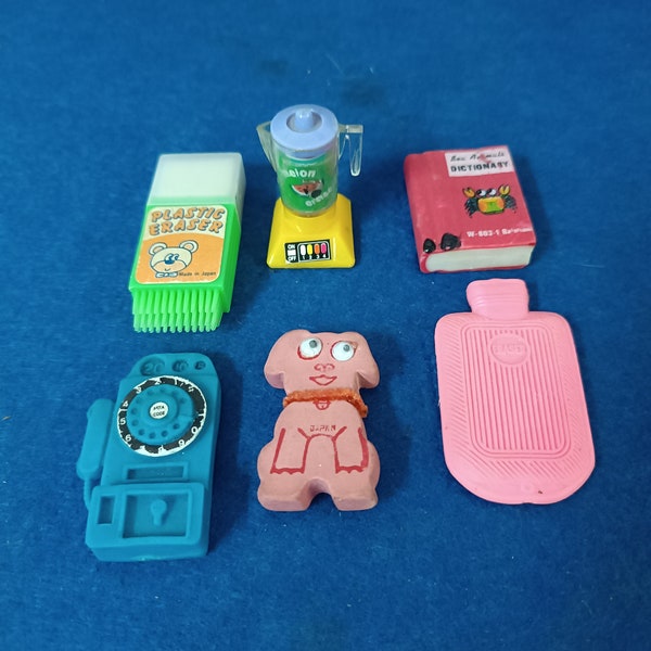 Lot of 6 Japan eraser 80's vintage nº6