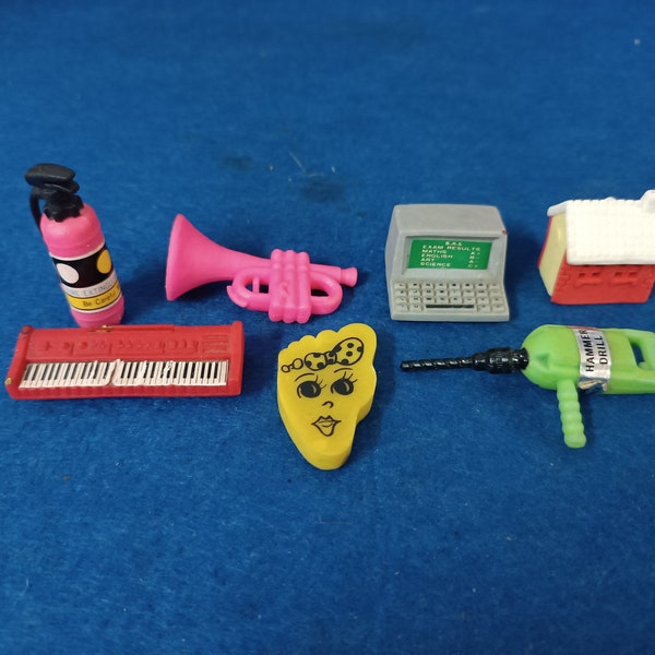 Lot of 7 Japan eraser 80's vintage nº5