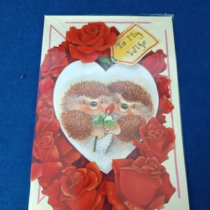Cartão de cumprimentos do aniversário da esposa nova do vintage por Gordon fraser Gf. Marca