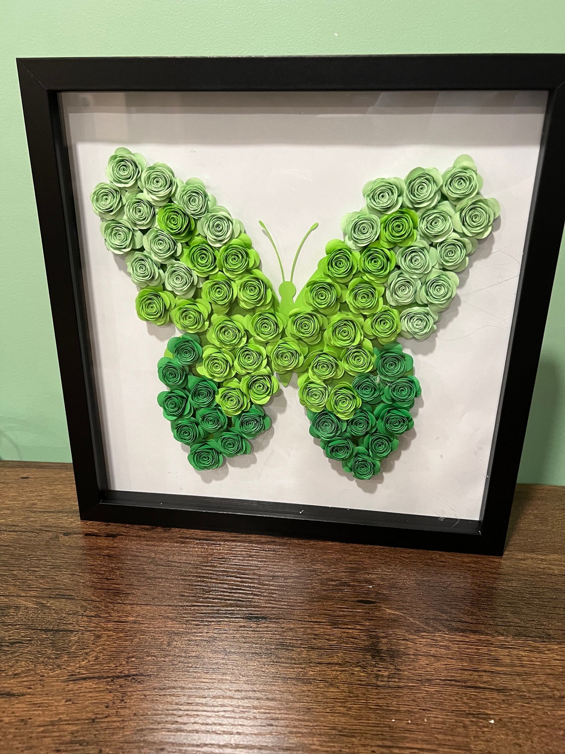 Personalized Butterfly Shadow Box Paper Rose Gift Box Paper Flower