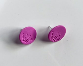 Purple Stud Earrings / Unique gift / Bridesmaid gift / Clay earring