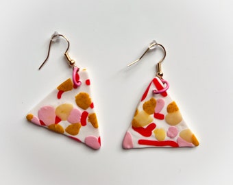 Textured Terrazzo Triangle Earrings / Unique gift / Statement earring / Bridesmaid gift / Clay earring