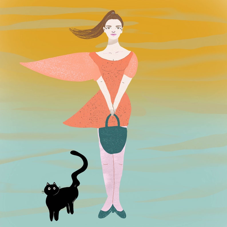 Lady and Cat image 1