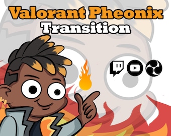 VALORANT Phoenix Transition / Stinger Transition - Streaming - Twitch - Youtube - Obs - Sonido incluido / Descarga digital