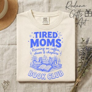 Tired Moms Book Club Running On Coffee Chaos & Chapters PNG Bundle 5 Designs: Retro Reader PNG Set (Digital Download)
