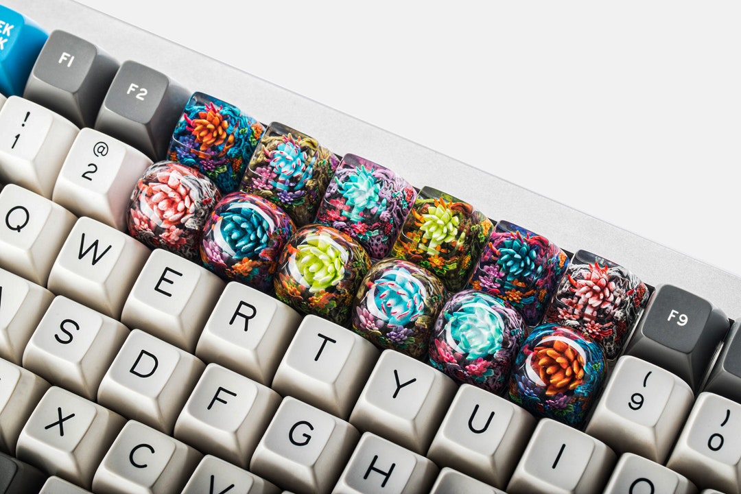 Artisan Keycap, Keycap Set, Resin Keycap, Custom Keycap, Dwarf Factory Handmade Cute Flower